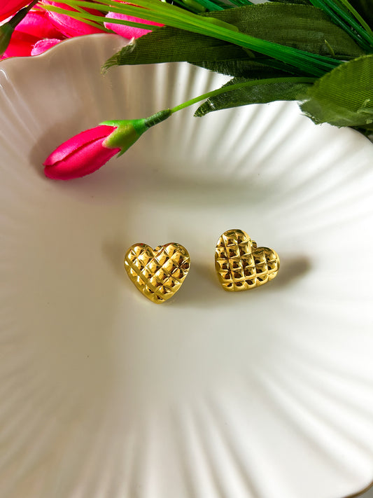Textured heart studs