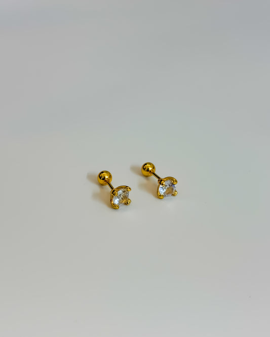 Mini round solitaire ball back studs