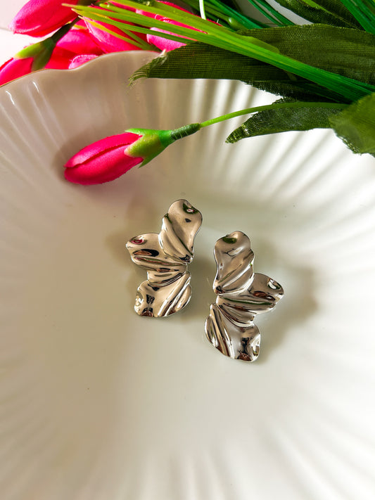 Silver winged studs