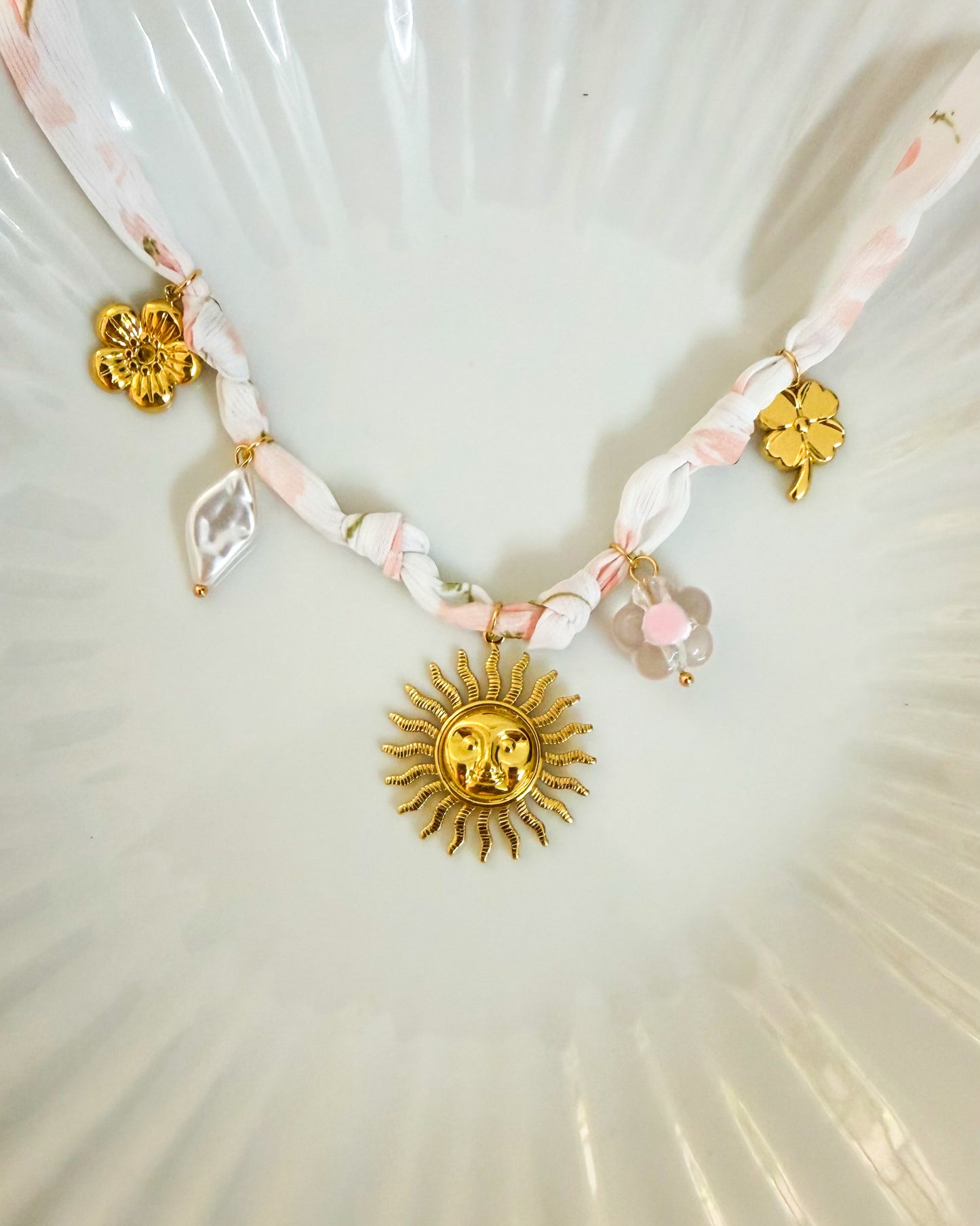 Sunshine summer layered charm necklace