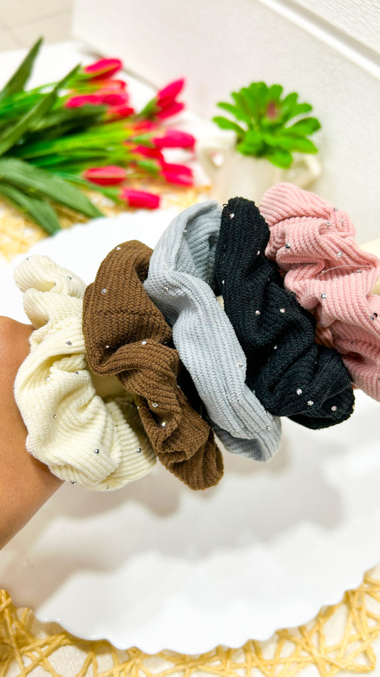 Rhinestone detailed scrunchie