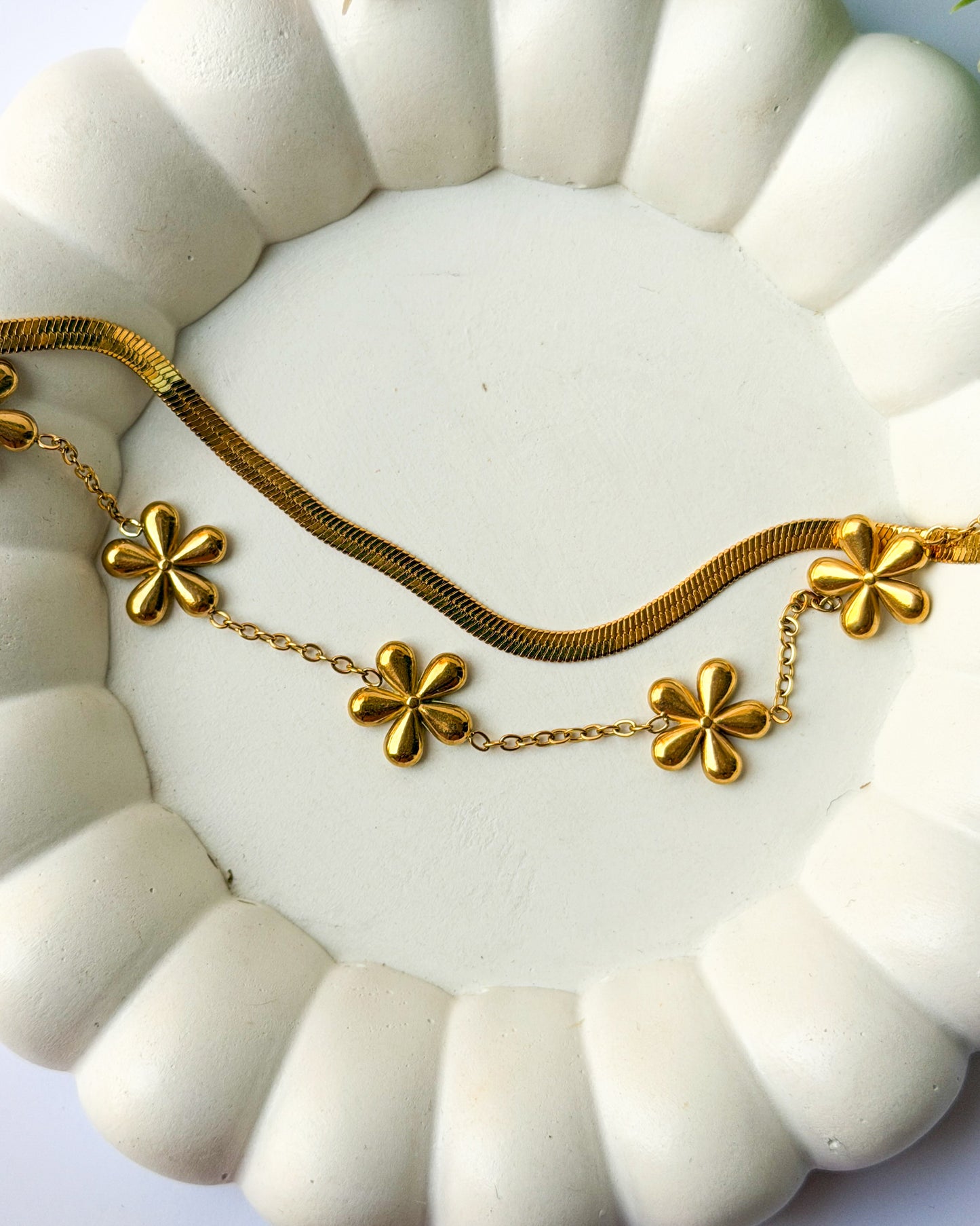 Floral layered bracelet