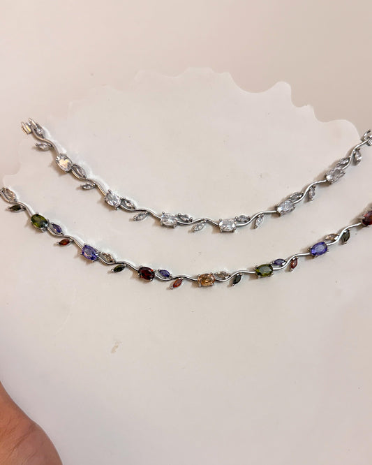 Silver tulip necklace