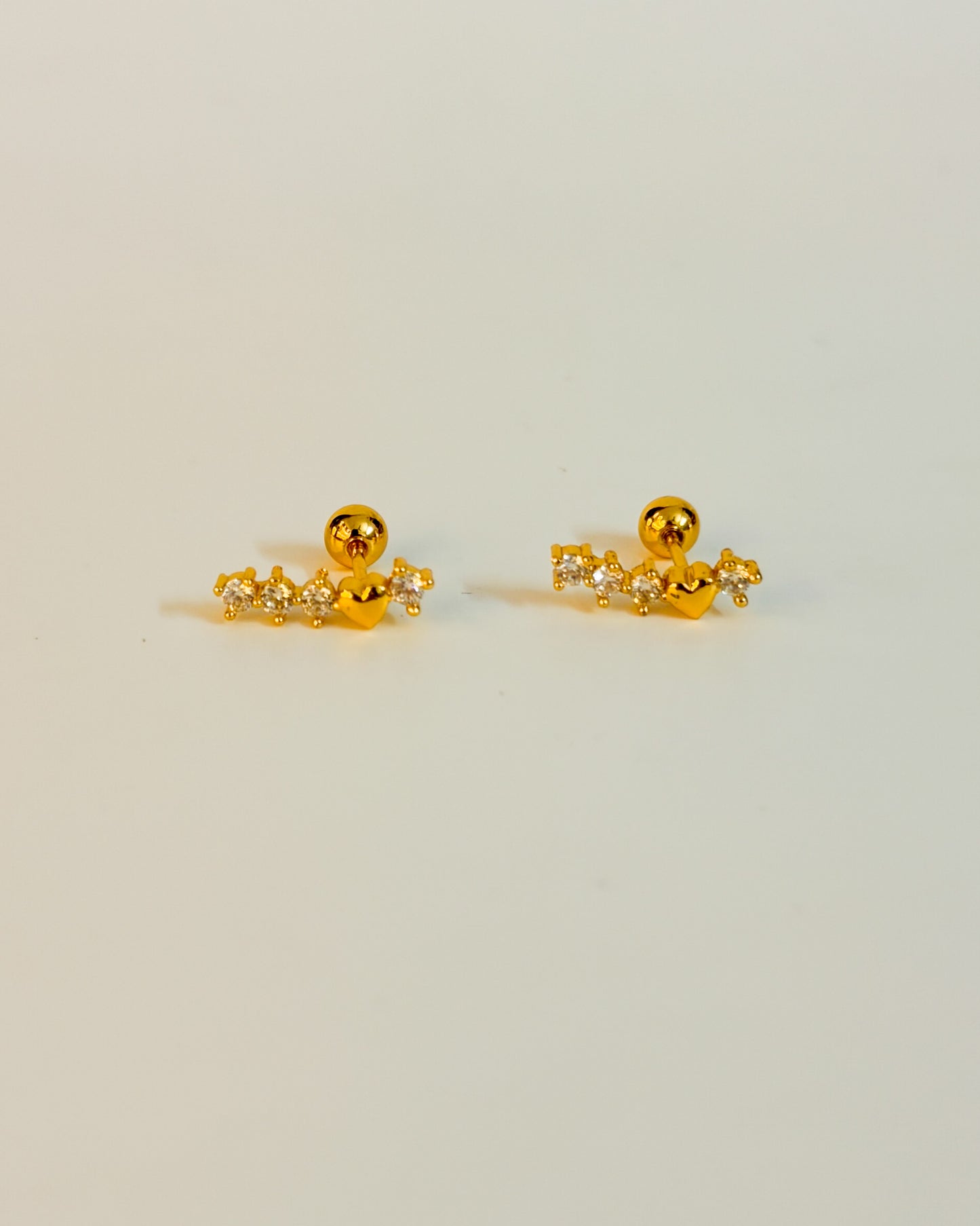 Heart star ball back studs