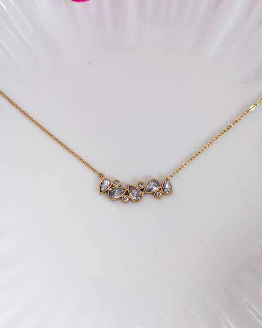 Cluster drop stone necklace
