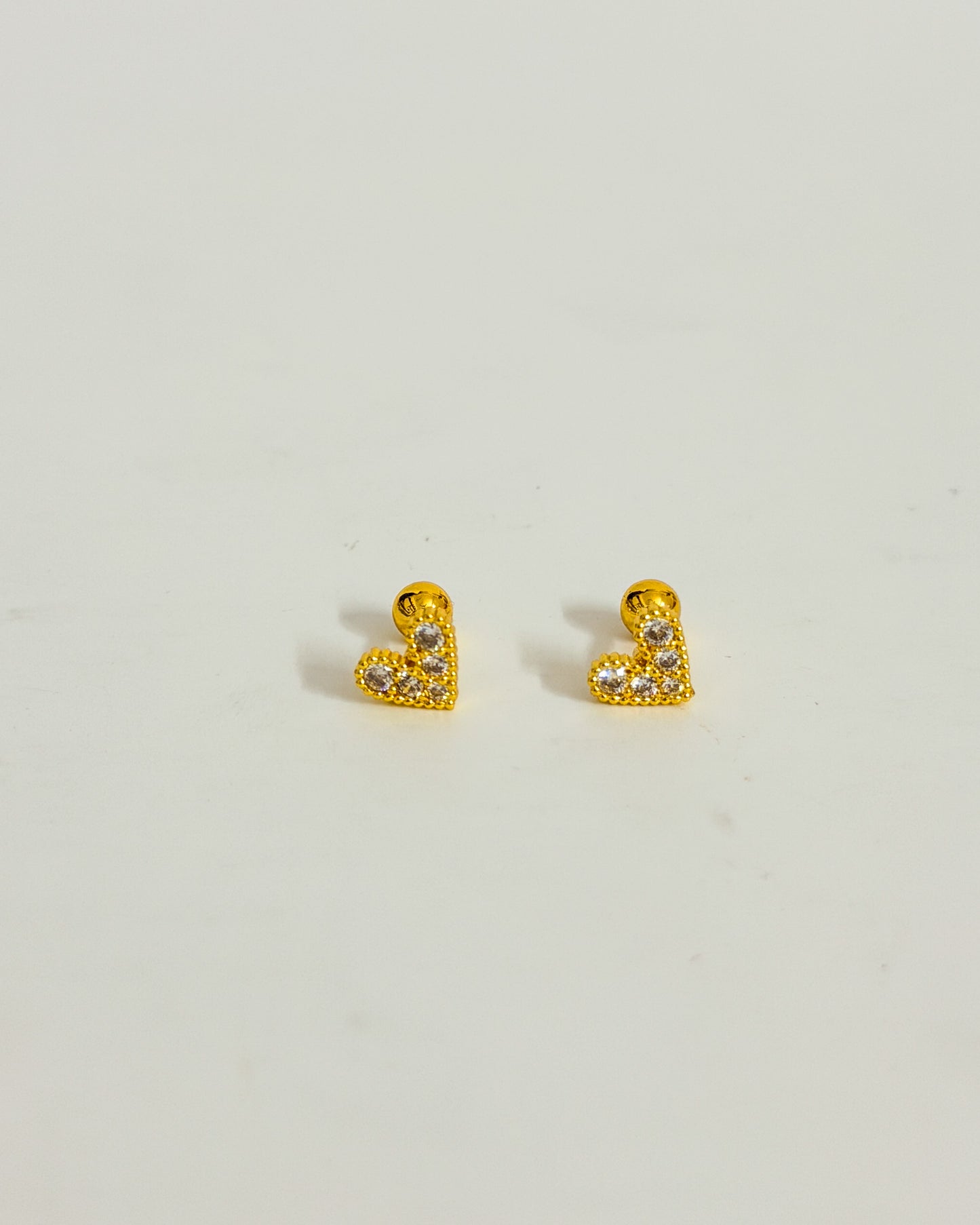 Studded heart ball back studs