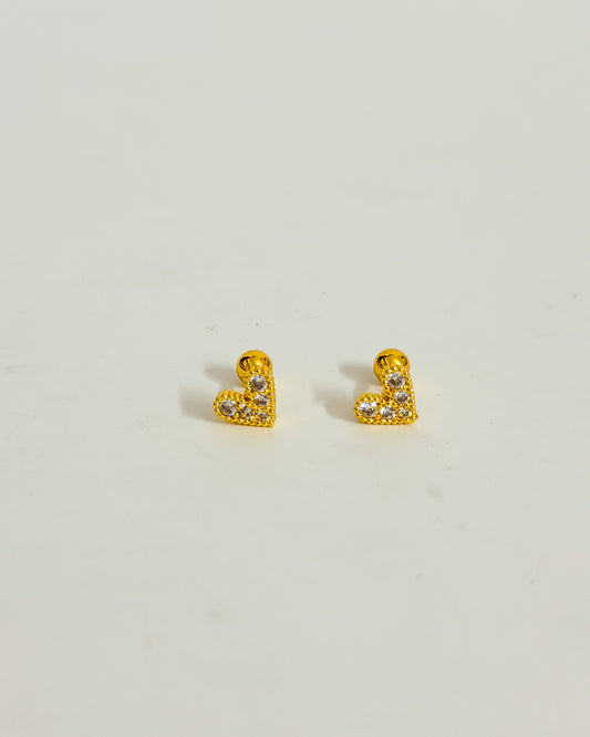 Studded heart ball back studs