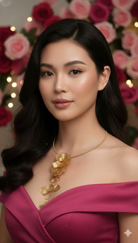 Hanging flower necklace