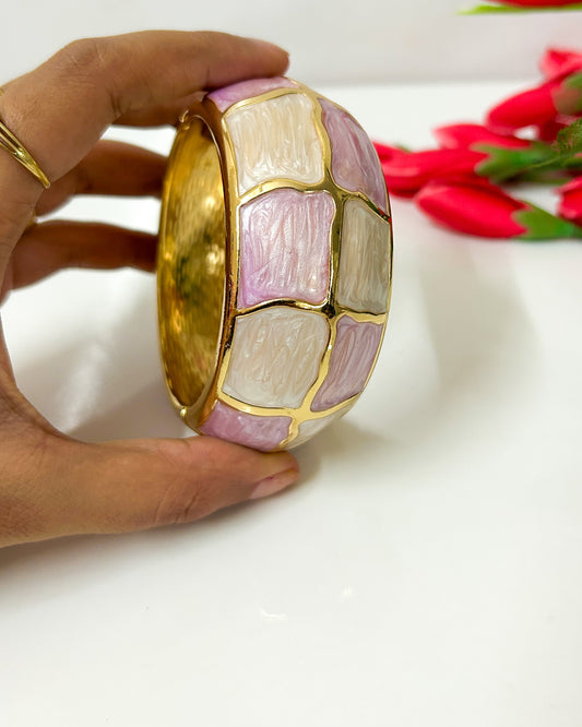 Purple+white chunky Italian bracelet