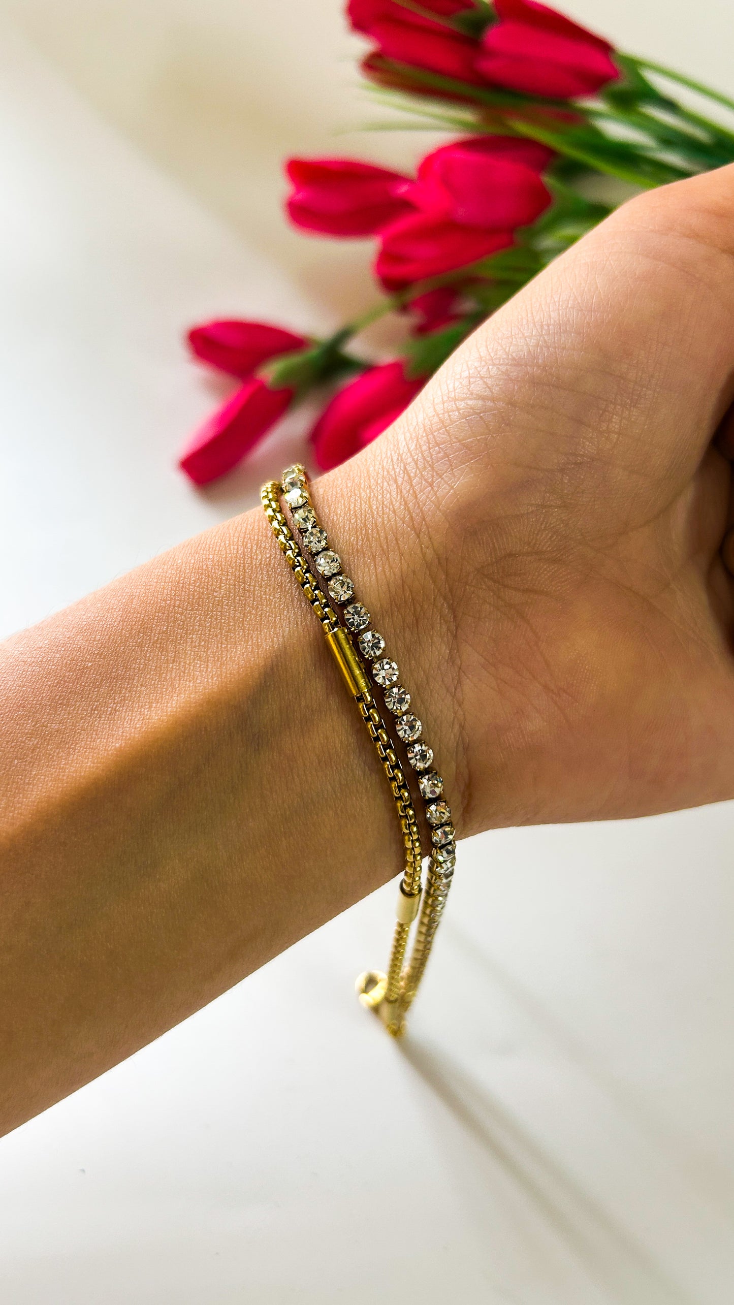 Layer tennis bracelet