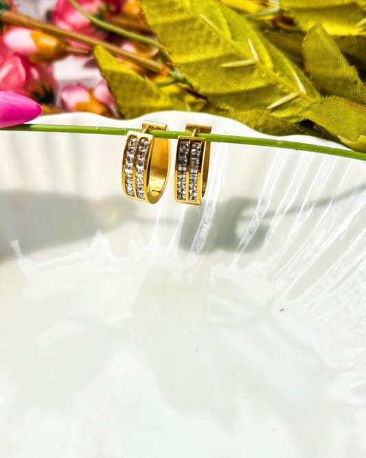 Studded medium hoops