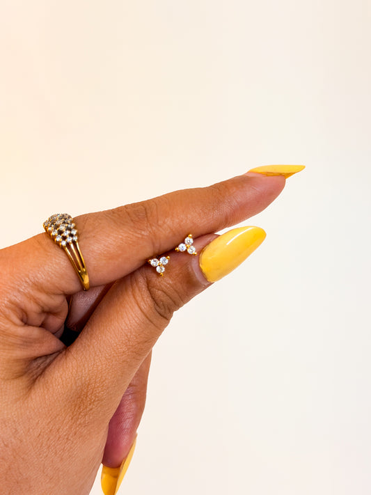 3 petal ball back studs