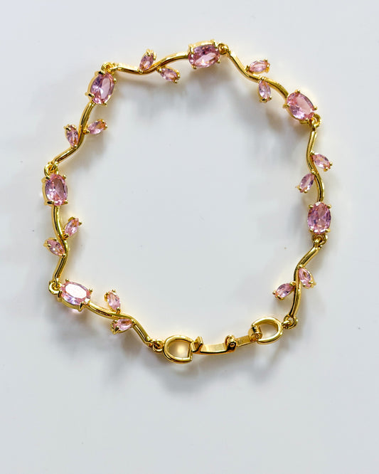 Baby size pink tulip bracelet