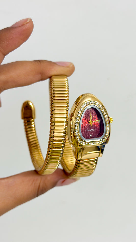 Golden Serpent Wrap Watch