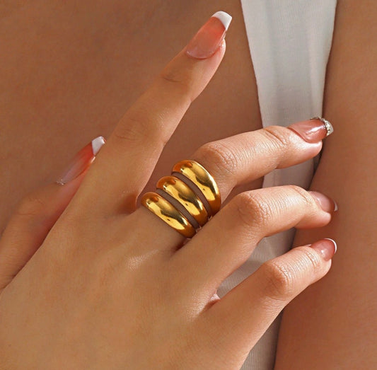 Chunky layered adjustable ring