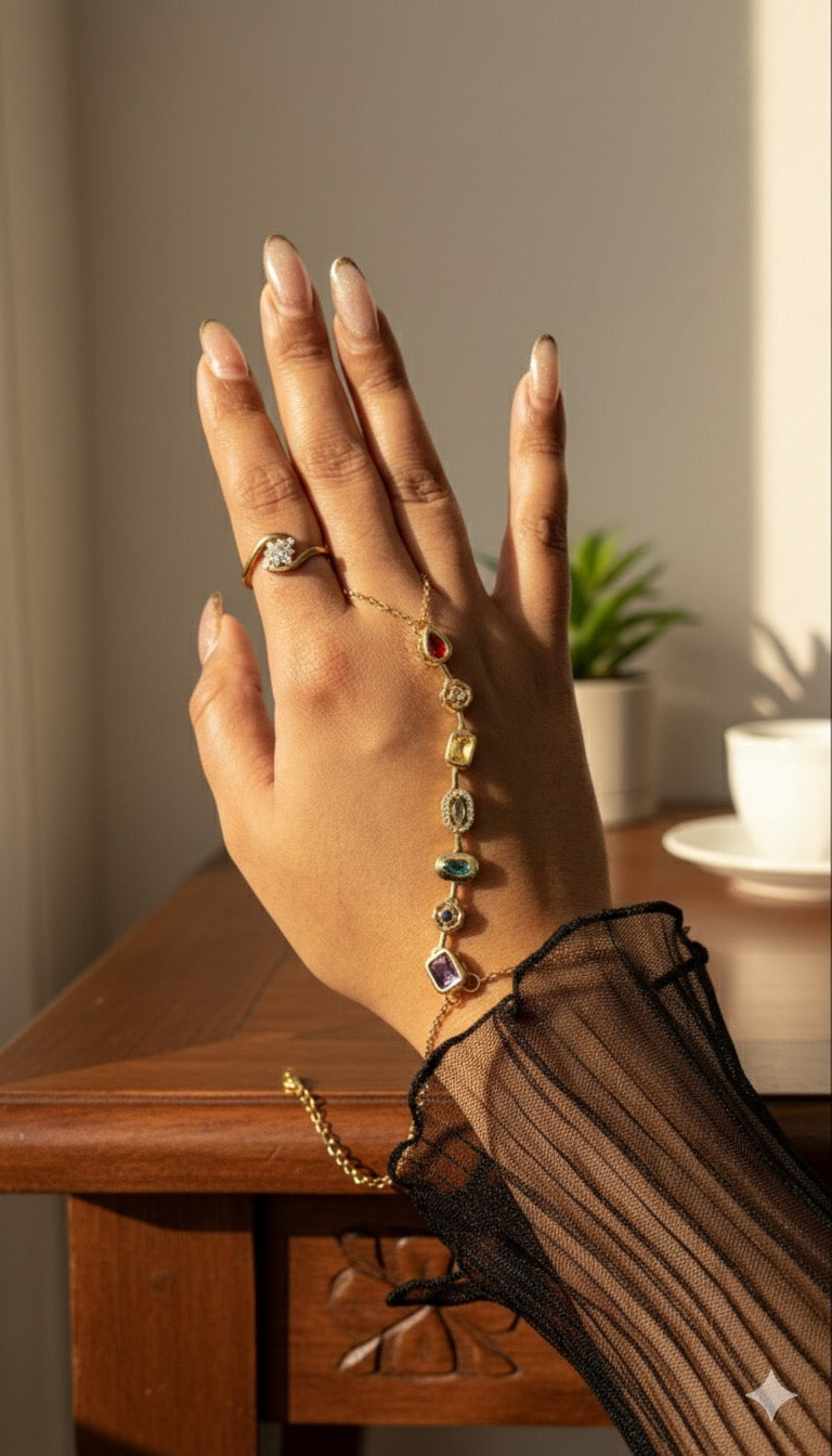 Viral Multi stone hand chain