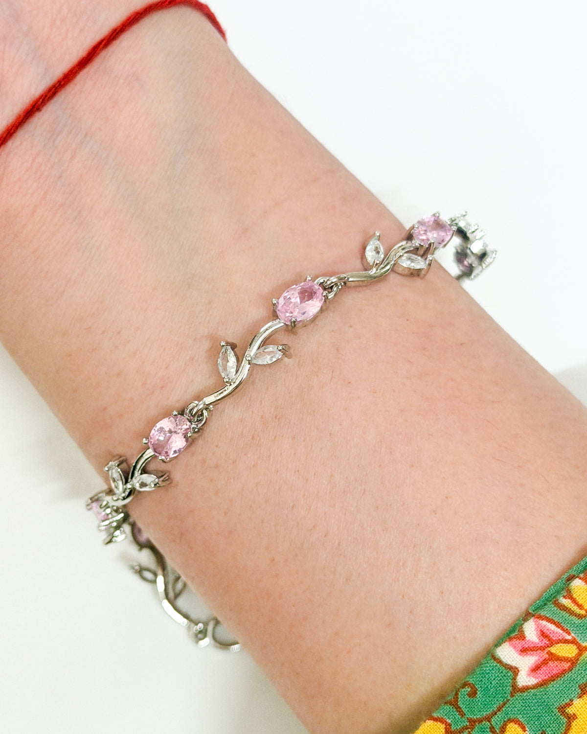 Baby size pink tulip bracelet