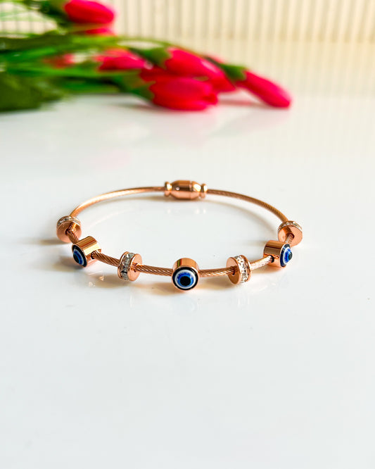 Rosegold evil eye bracelet