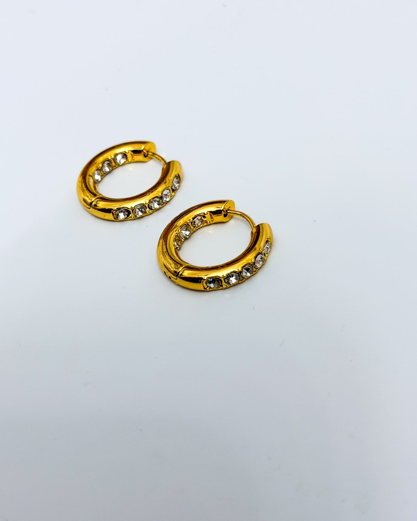Medium huggies with stone detailing