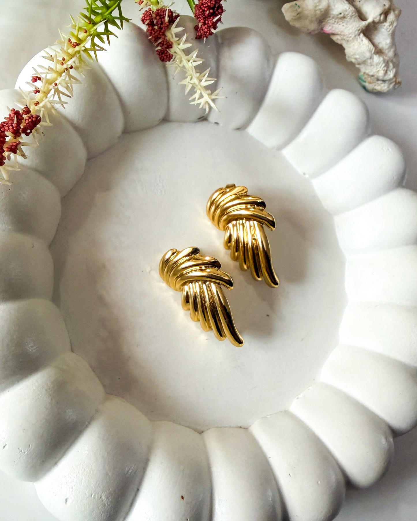 Shell statement earrings