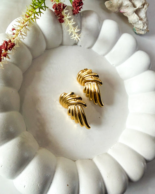 Shell statement earrings