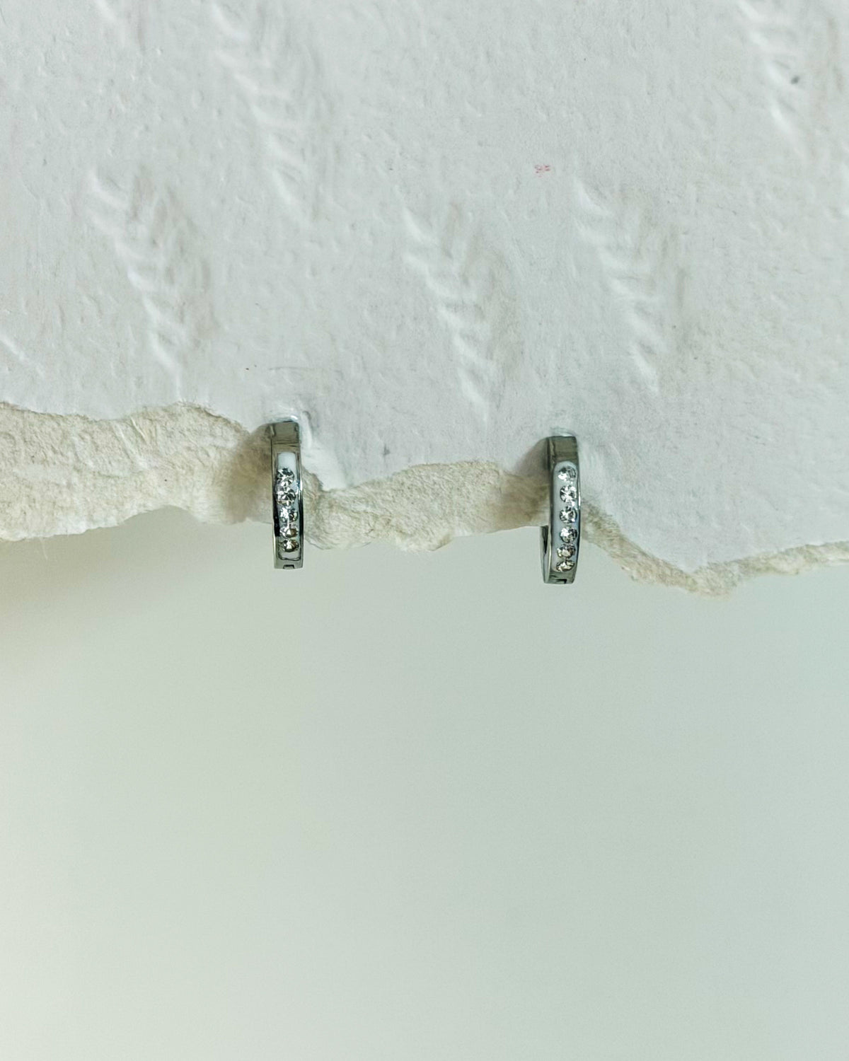 Mini silver studded Huggies