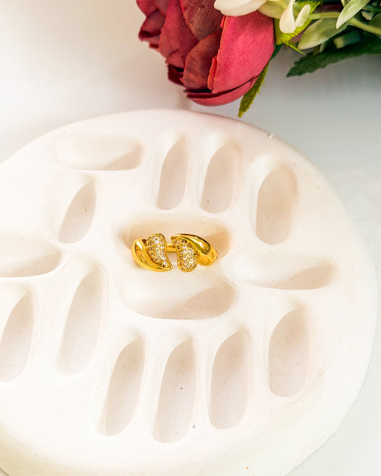 Dual heart adjustable ring