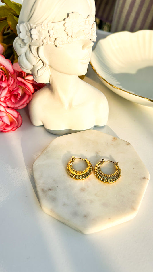 Classic round patterned hoops