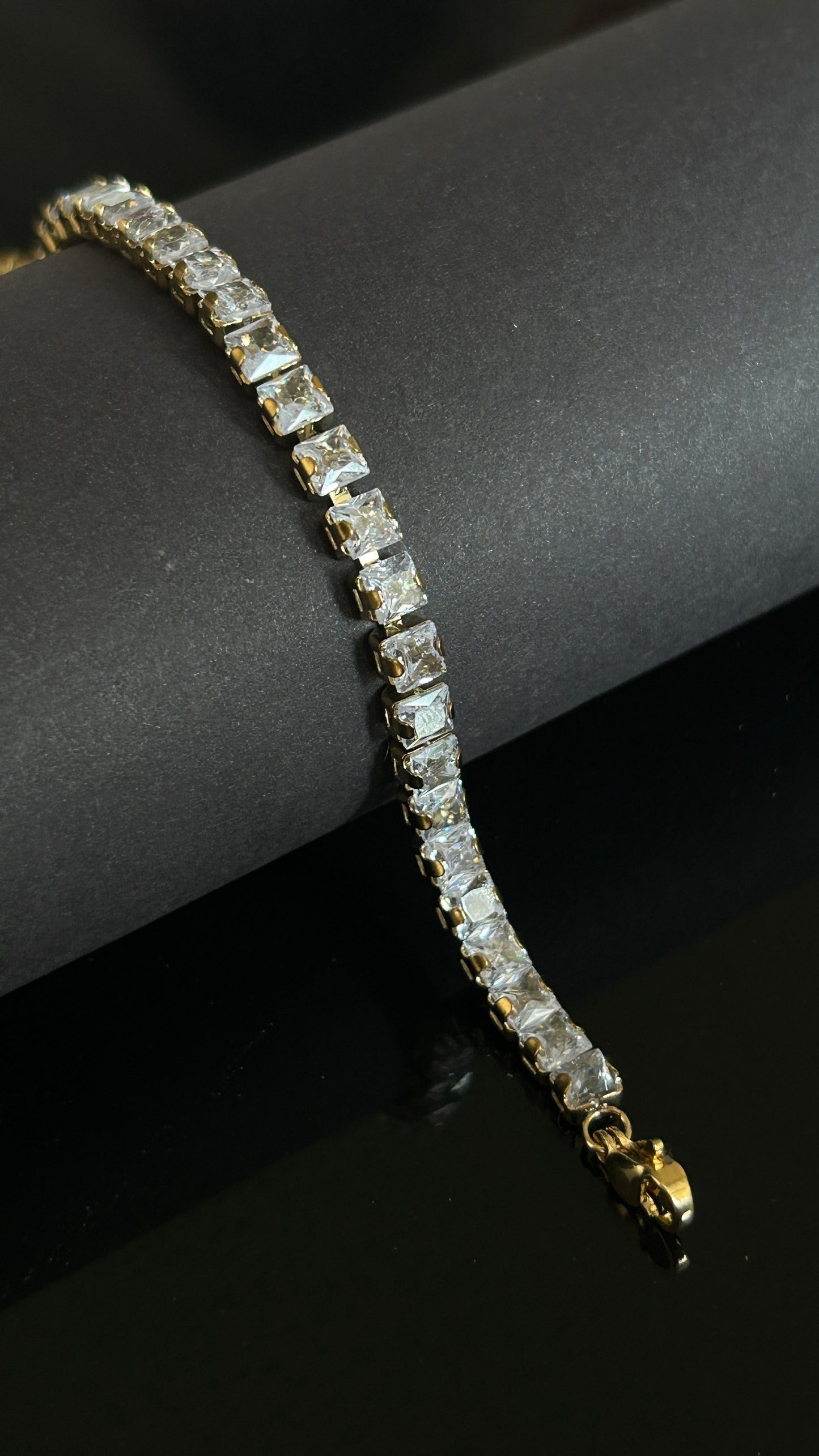 Square stone tennis bracelet