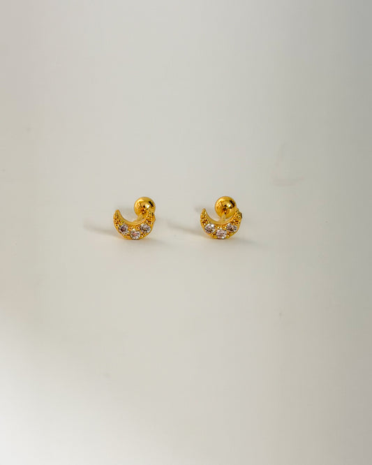 Cute moon ball back studs