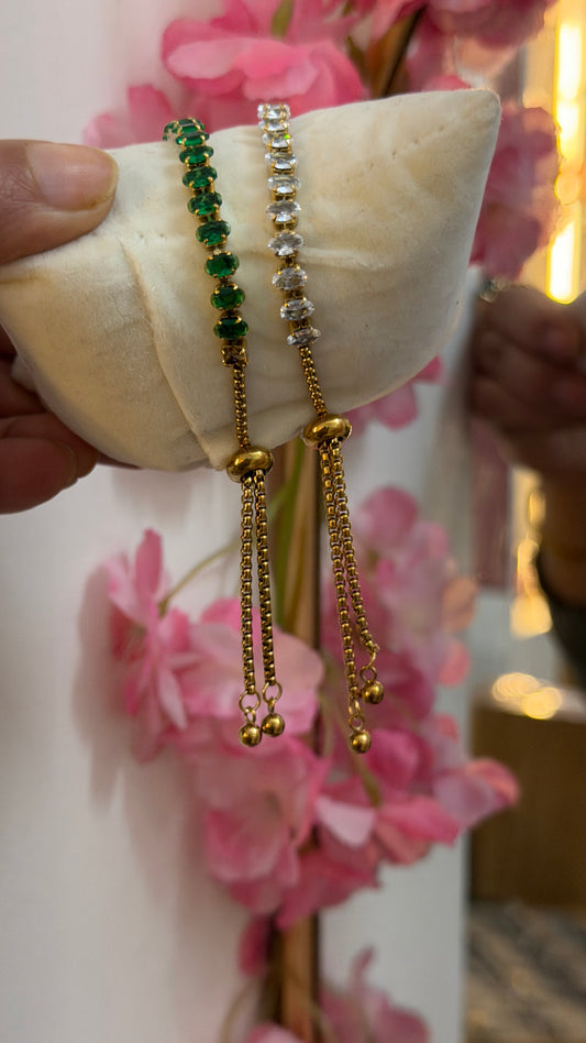 Adjustable tennis bracelet ( oval stone)