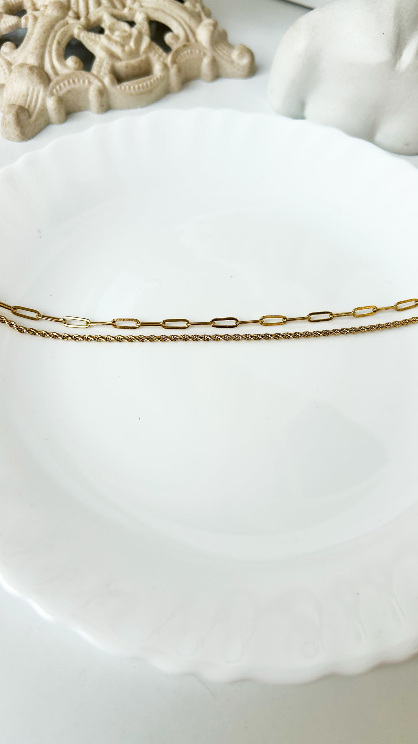 Layered link chain anklet