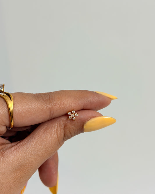 5 petal flower ball back studs