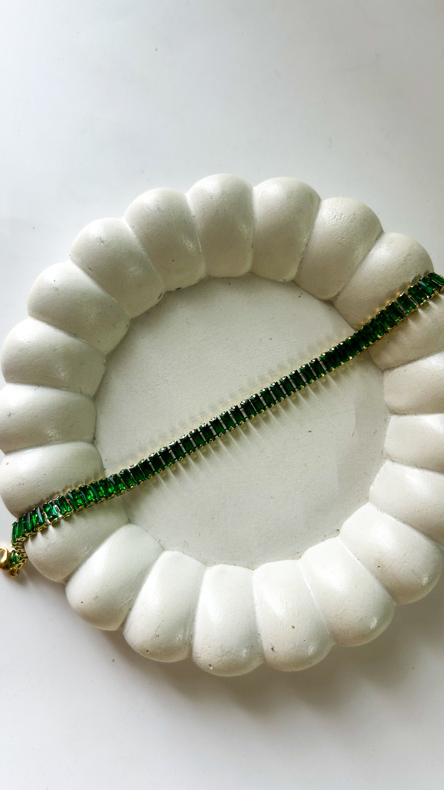 Green stone tennis bracelet