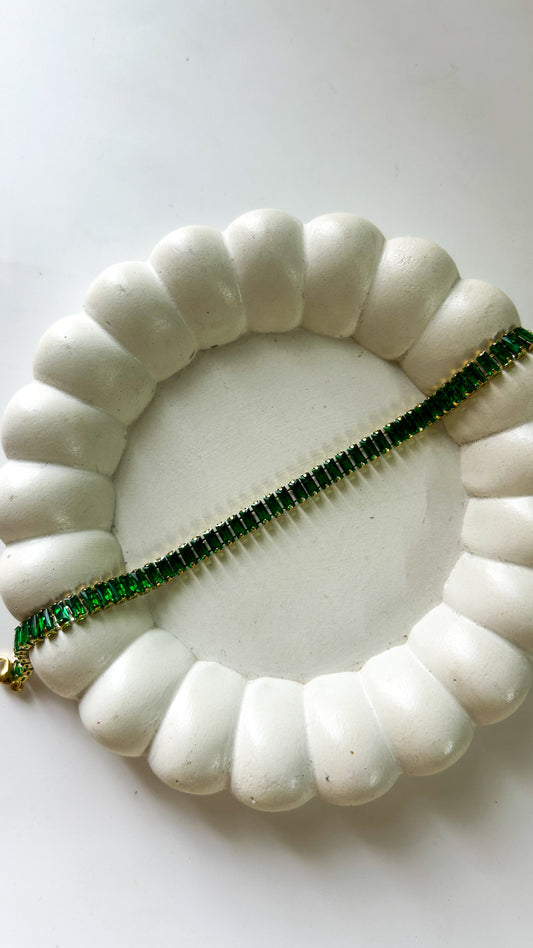 Green stone tennis bracelet
