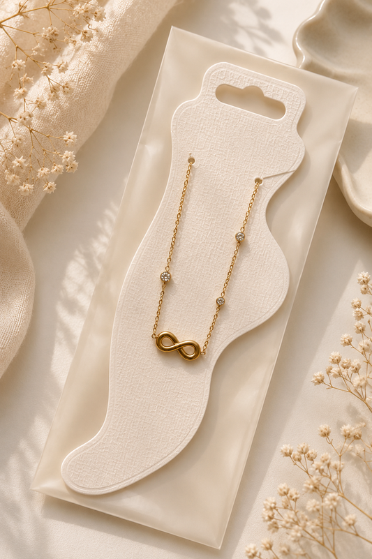 Infinity with stone anklet