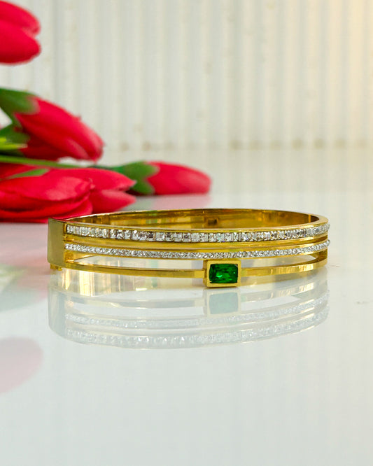 Layered green stone bracelet