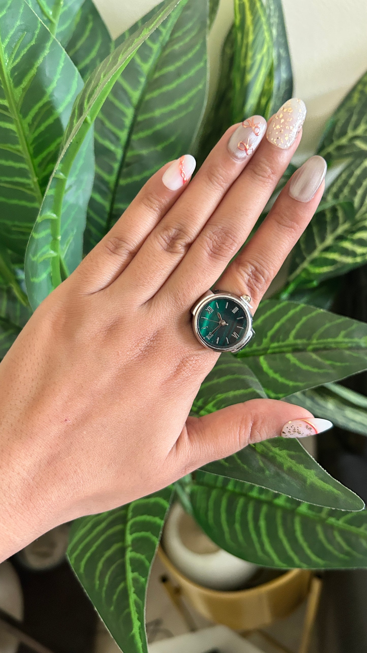 Silver ring watch