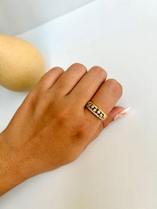 Studded adjustable ring