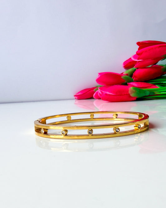 Hollow studded thin wrist/ baby size bracelet