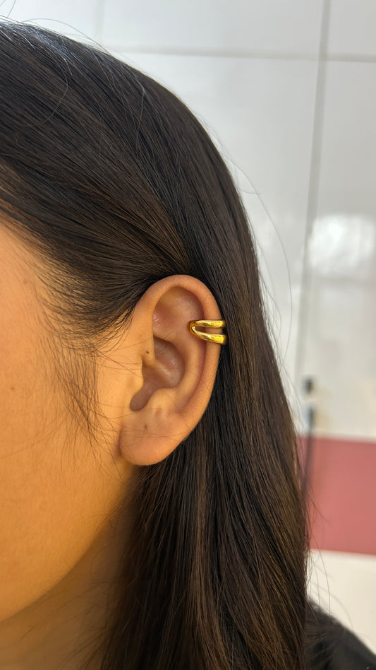 Twin loop no piercing press on Earcuff pair