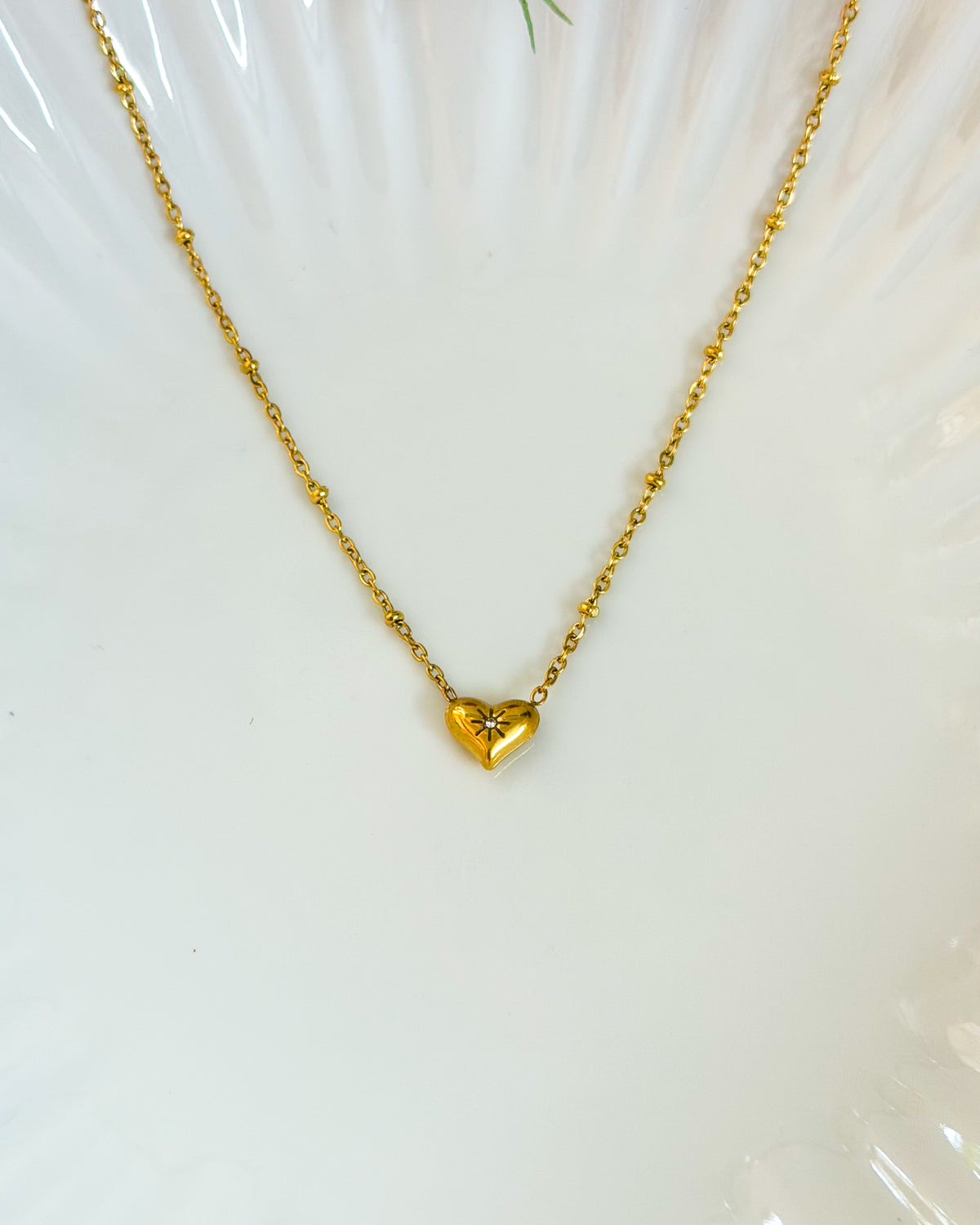 Mini heart with stone necklace