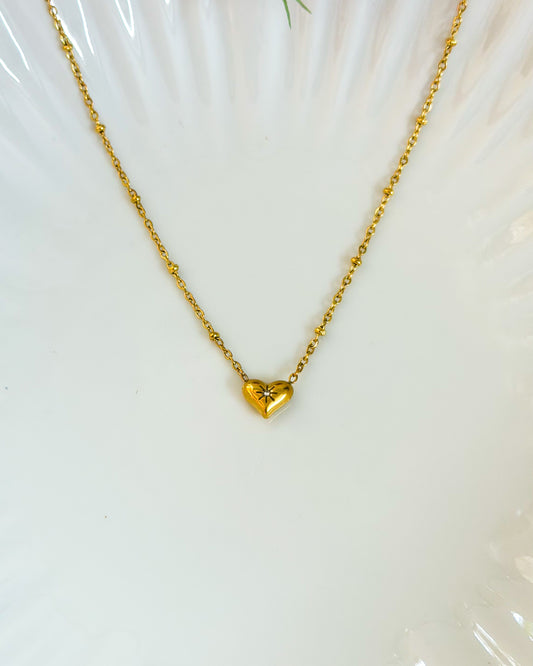 Mini heart with stone necklace