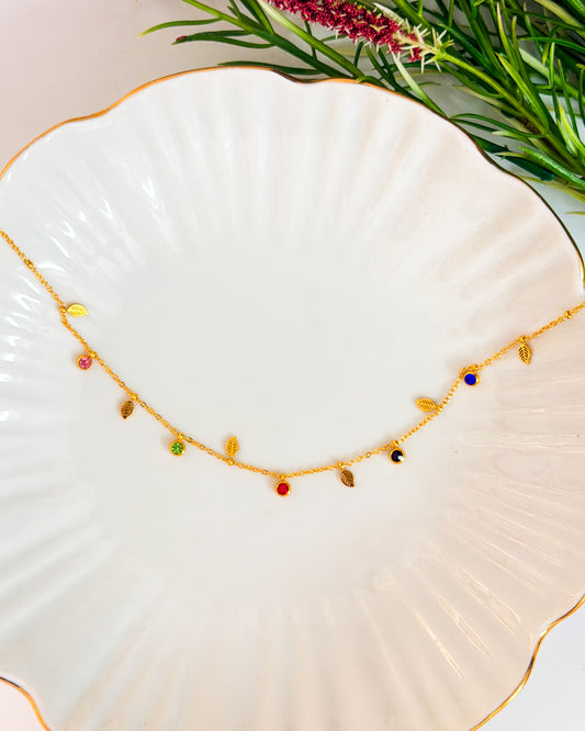 Leaf charm necklace