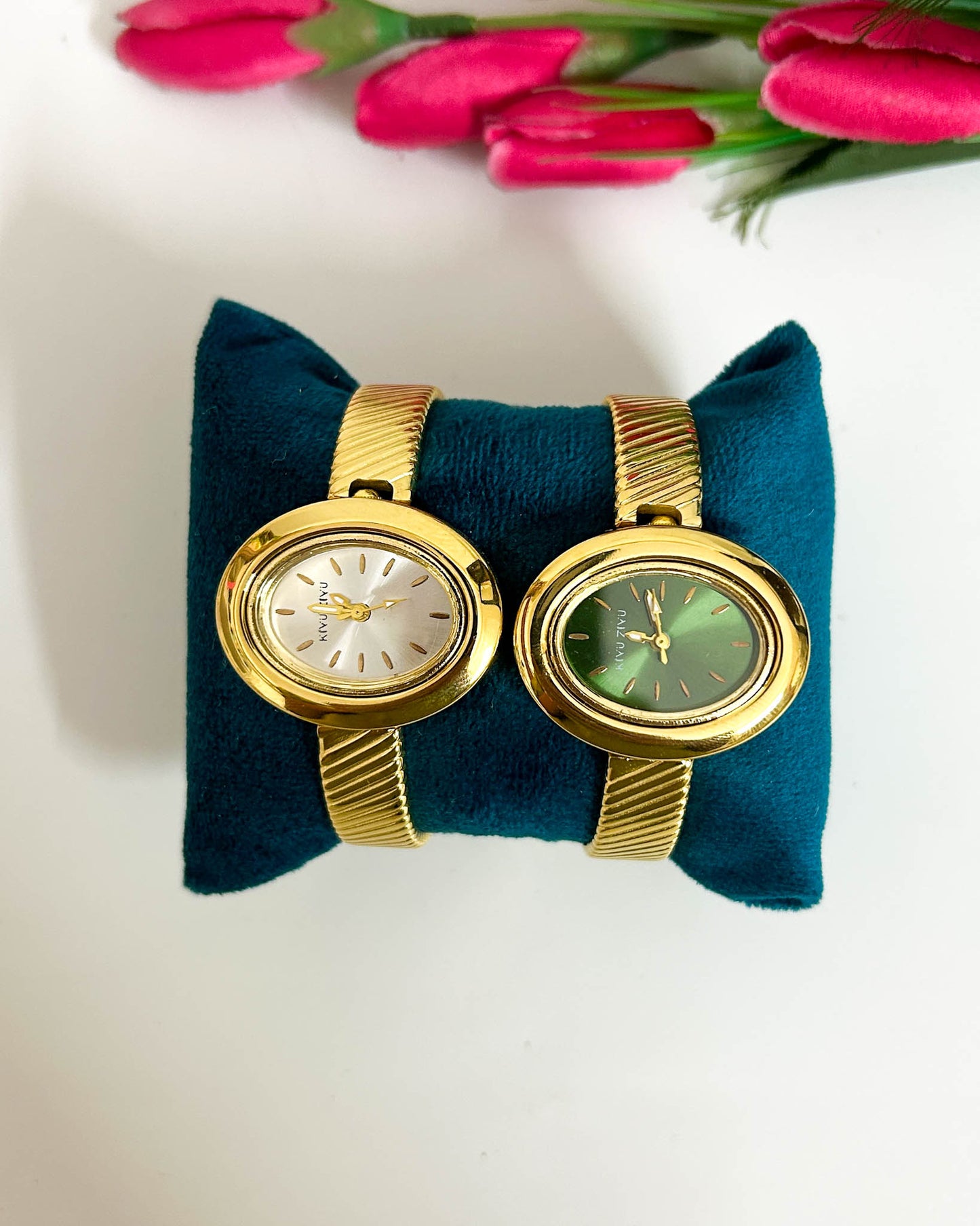 Vintage oval thin wrist baby size watch