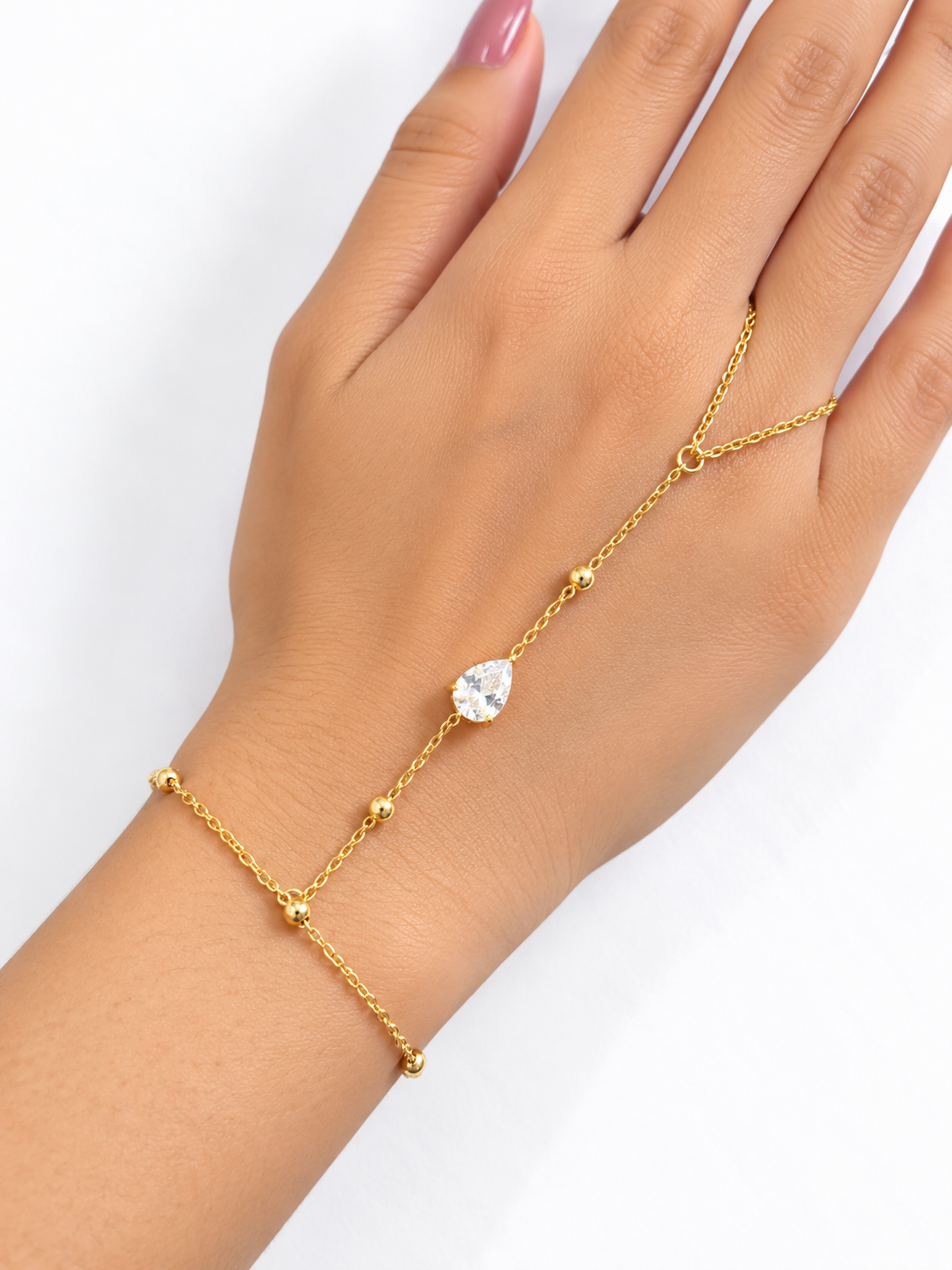 White drop hand chain