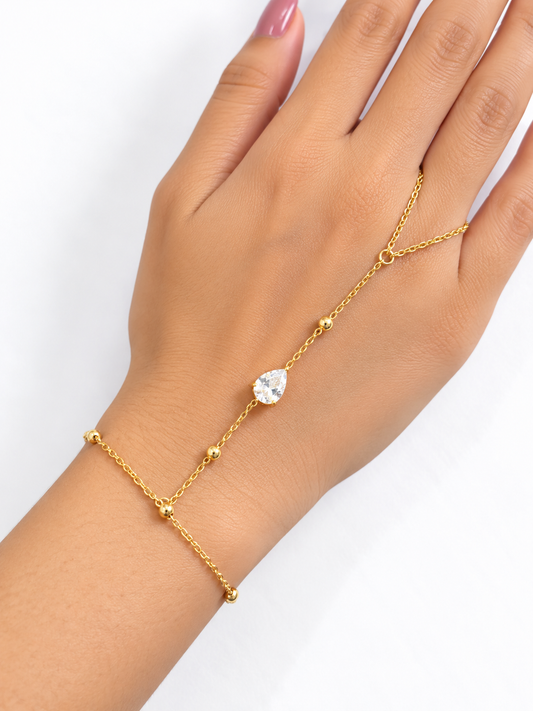 White drop hand chain