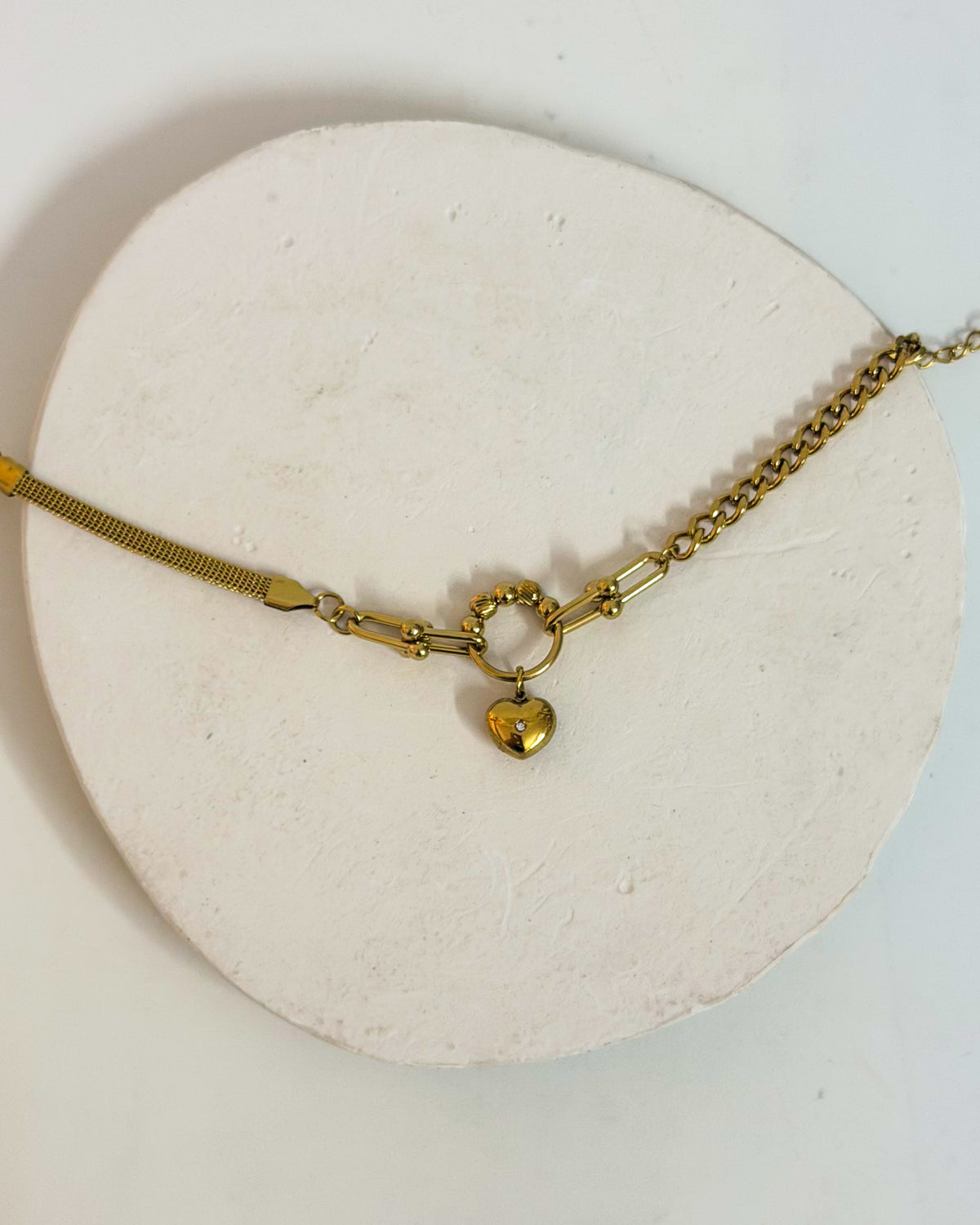 Heart charm chain bracelet