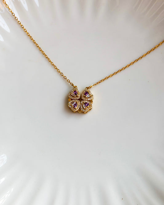 Purple heart magnetic necklace