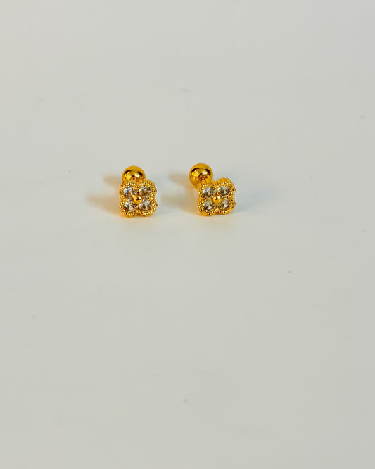 Round floral ball back studs